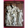 Picture of Via Crucis 14 or 15 Stations cm 36x27 (14,2x10,6 in) Bas relief Panels in Deruta Glazed Ceramic on Wood Table