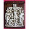 Picture of Via Crucis 14 or 15 Stations cm 36x27 (14,2x10,6 in) Bas relief Panels in Deruta Glazed Ceramic on Wood Table