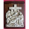 Picture of Via Crucis 14 or 15 Stations cm 36x27 (14,2x10,6 in) Bas relief Panels in Deruta Glazed Ceramic on Wood Table