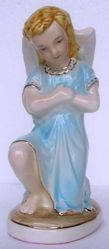 Immagine di Statua Angelo in Preghiera cm 17 (6,7 in) Ceramica invetriata di Deruta dipinta a mano