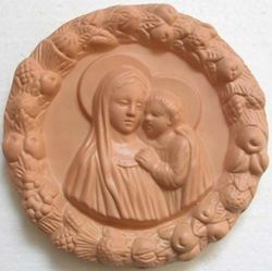 Picture of Madonna and Child Wall Tondo diam. cm 16 (6,3 in) Bas-relief Terracotta