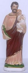Picture of Statue Saint Joseph cm 24 (9,4 in) Hand-painted glazed Ceramic of Deruta