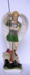 Picture of Statue St. Michael Archangel cm 31 (12,2 in) Hand-painted glazed Ceramic of Deruta