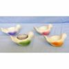 Picture of Set of 4 Votive Candle Lamps cm 9 (3,5 in) Dove of Peace Ceramic Lanterns Liturgical Colors