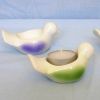 Picture of Set of 4 Votive Candle Lamps cm 9 (3,5 in) Dove of Peace Ceramic Lanterns Liturgical Colors