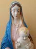 Immagine di Statua Madonna con Bambino cm 70 (27,6 in) Ceramica invetriata di Deruta dipinta a mano