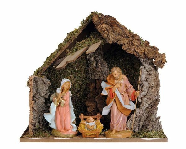 Nativity Set Holy Family with Stable 3 Pieces cm 30 (12 Inch) Fontanini ...