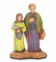 Picture of Woman and Little Girl with Dove cm 3,5 (1,4 inch) Landi Moranduzzo Nativity Scene in PVC, Neapolitan style