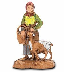 Picture of Woman with Goat cm 3,5 (1,4 inch) Landi Moranduzzo Nativity Scene in PVC, Neapolitan style