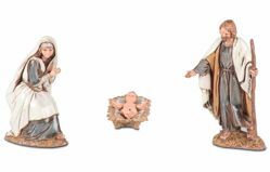Immagine di Gruppo Natività Sacra Famiglia 3 pz cm 10 (3,9 inch) Presepe Landi Moranduzzo in PVC stile Arabo