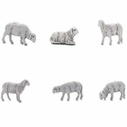 Picture of 6 Sheep Set cm 6 (2,4 inch) Landi Moranduzzo Nativity Scene in PVC, Neapolitan style