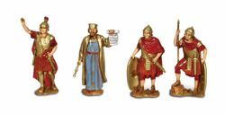 Picture of King Herod, Centurion and 2 Roman Soldiers cm 8 (3,1 inch) Landi Moranduzzo Nativity Scene in PVC, Neapolitan style