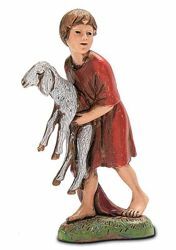 Imagen de Niño con Oveja cm 10 (3,9 inch) Belén Landi Moranduzzo en PVC, estilo Napolitano