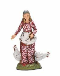 Picture of Woman with Chickens cm 10 (3,9 inch) Landi Moranduzzo Nativity Scene in PVC, Neapolitan style
