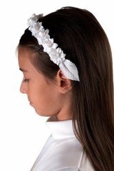 Picture of White Floral Rim Hair Circlet for First Communion dress