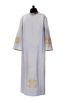 Picture of Priestly Alb with folds and embroidered IHS Cotton blend Liturgical Tunic