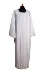 Picture of Priestly Alb with 4 folds and square Collar Cotton blend Liturgical Tunic