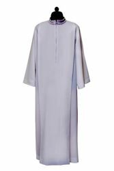 Picture of Priestly Alb with folds and turned Collar Polyester Liturgical Tunic