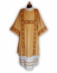 Picture of Deacon Liturgical Dalmatic front and back Galloons Gold Wool blend