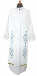 Picture of Priest Marian Liturgical Stole Roses embroidery Polyester White Ivory