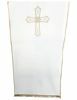 Picture of Church Lectern Cover embroidered Cross and Flower cm 250x50 (98,4x19,7 inch) Polyester Ivory white Violet Red Green