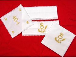 Picture of Sacramental Altar Linens Set Chalice Host Pure Cotton White Mass Cloths