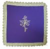 Immagine di Palla Copri Calice da Altare Poliestere Avorio Viola Rosso Verde cm 17x17 (6,7x6,7 inch) Biancheria Eucaristica Animetta 