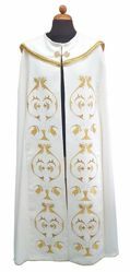 Picture of Clergy Cope Pluviale rich embroidery Cross JHS Polyester Ivory white Violet Red Green