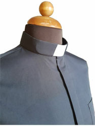 Picture of Tab-Collar Clergy Shirt long sleeve Poplin Cotton Blue Light Grey Dark Grey Celestial Black
