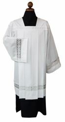 Picture of Priestly Surplice 4 folds embroidery white Cotton blend