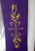 Immagine di Stola Sacerdotale liturgica Croce Spighe Poliestere Avorio, Viola, Rosso, Verde, Bianco, Rosa, Morello