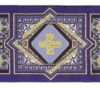 Picture of Galloon Tapestry H. cm 10 (3,9 inch) Pure Polyester Fabric Straw Yellow Red Violet Green Flag Trim Orphrey Banding for liturgical Vestments 