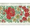 Picture of Galloon Lamé flowers H. cm 5 (2,0 inch) Pure Polyester Fabric Red Celestial Violet Green Flag Ivory Black White Asbestos Blue Light Blue Trim Orphrey Banding for liturgical Vestments 