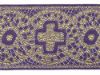 Picture of Galloon Golden Thread Cross H. cm 9 (3,5 inch) Polyester and Acetate Fabric Red Celestial Olive Green Violet Yellow Trim Orphrey Banding for liturgical Vestments 