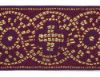 Picture of Galloon Golden Thread Cross H. cm 9 (3,5 inch) Polyester and Acetate Fabric White Yellow Violet Red White Gold White Havana Trim Orphrey Banding for liturgical Vestments 