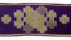 Picture of Galloon Golden Thread Modular crosses H. cm 9 (3,5 inch) Polyester and Acetate Fabric Red Celestial Olive Green Violet Trim Orphrey Banding for liturgical Vestments 