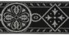 Picture of Byzantine Galloon Orphrey Banding Silver metal thread for liturgical Vestments H. cm 9 (3,5 inch) Polyester and Acetate Fabric Black Pink 