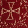 Picture of Lampas (Lampasso) Crosses Olive tree H. cm 160 (63 inch) Polyester Acetate Fabric Red Yellow Gold Violet Green Flag White for liturgical Vestments