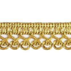 Immagine di Agremano chiocciola oro classico H. cm 2 (0,79 inch) Viscosa Poliestere Orlo Bordo Passamaneria per Paramenti sacri 