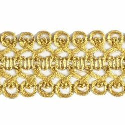 Immagine di Agremano chiocciola oro classico H. cm 3 (1,2 inch) Viscosa Poliestere Orlo Bordo Passamaneria per Paramenti sacri 