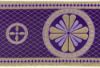 Immagine di Stolone oro Croce a Quadrifoglio H. cm 18 (7,1 inch) Lurex Rosso Celeste Verde Avana Viola Bianco Tessuto per Paramenti liturgici