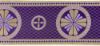 Immagine di Stolone oro Croce a Quadrifoglio H. cm 18 (7,1 inch) Lurex Rosso Celeste Verde Avana Viola Bianco Tessuto per Paramenti liturgici