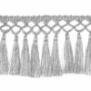 Picture of Hand-knotted silver Fringe Trim for liturgical Vestments H. cm 8 (3,1 inch) Metallic thread Viscose Passementerie for liturgical Vestments