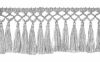 Picture of Hand-knotted silver Fringe Trim for liturgical Vestments H. cm 8 (3,1 inch) Metallic thread Viscose Passementerie for liturgical Vestments