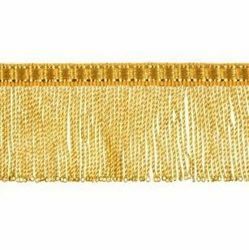 Immagine di Frangia ritorta oro metallo inox H. cm 4 (1,6 inch) filato metallico Viscosa Passamaneria per Paramenti Sacri 