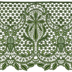Violet Linen Legacy Cobblestone Design, Macrame Lace Border