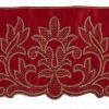 Immagine di Pizzo raso Fiore H. cm 15 (5,9 inch) puro Poliestere Rosso Avorio Ricamo Merletto Bordo Bordura per Paramenti