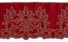 Immagine di Pizzo raso Fiore H. cm 15 (5,9 inch) puro Poliestere Rosso Avorio Ricamo Merletto Bordo Bordura per Paramenti