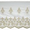 Picture of Lace JHS symbol H. cm 27 (10,6 inch) Pure Cotton Brilliant Gold White/Gold Lacework Edging for liturgical Vestments 