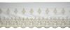 Picture of Lace JHS symbol H. cm 27 (10,6 inch) Pure Cotton Brilliant Gold White/Gold Lacework Edging for liturgical Vestments 